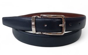 CINTURA IN PELLE 030/PELLE/PELLE/0299/53054 CLASSICO BLU