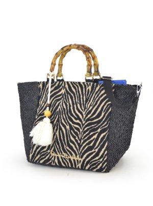 62001/ZAN2 NE BORSA BAMBOO NERO 44x28x20cm 41233