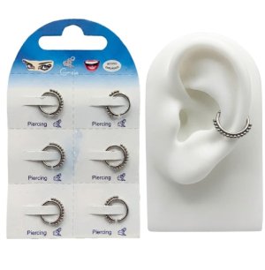 OR0547 CERCH. FINTO MM.10 CON 2 PALL. ARG.925 41235