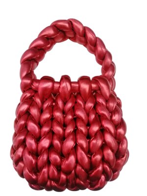 SOFTBAG-04 BORSA INTRECCIO LUREX ROSSO 41114