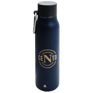 NACE11 BORRACCIA IN ACCIAIO INOX COLORE NAVY 600ml CON LOGO DORATO NAPOLI CENTO 41426