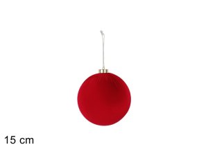 PALLA 15cm IN TESSUTO EFFETTO VELLUTO ROSSO 493503 40649