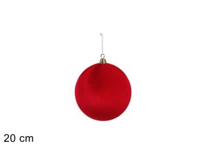 PALLA 20cm IN TESSUTO EFFETTO VELLUTO ROSSO 493466 40649