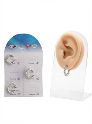 BP8932 CERCHIO mm 1,2x10 CON ZRICONE BIANCO PER VARIE PARTI DEL CORPO ACCIAIO CHIRURGICO 57992