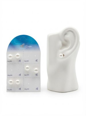 OR3880 ORECCHIN DA LOBO ARGENTO PERLA mm 10 57992