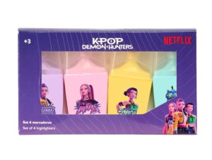 SET OF 4 FLUORESCENTS MARKERS K-POP DEMON HUNTER 41177