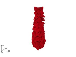 ALBERO CON FIOCCHI EFFETTO VELLUTO ROSSO 50cm 491455 40649