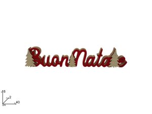 DECORAZIONE SCRITTA IN LEGNO BUON NATALE ROSSO VELLUTO 451350 40649