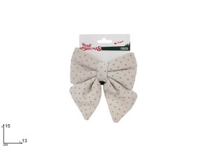 FIOCCO 13x15cm EFFETTO VELLUTO BIANCO CON APPLICAZIONE ORO 488066 40649